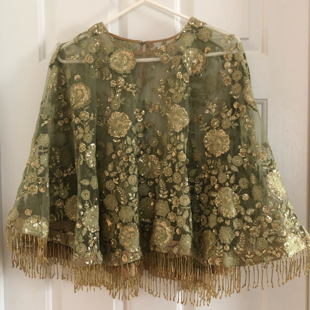 Indian wear embroidered poncho